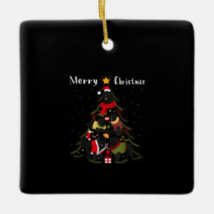 Ornamento De Cerâmica Árvore Natal de Terra Nova - Cachorro Natal