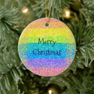 Ornamento De Cerâmica Árvore Natal Rainbow
