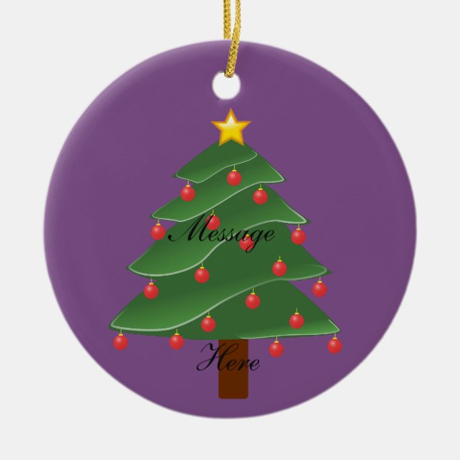 Ornamento De Cerâmica Árvore Natal Trocado (Frente)