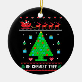Ornamento De Cerâmica Árvore Química de Natal da Química de Fatos de Nat