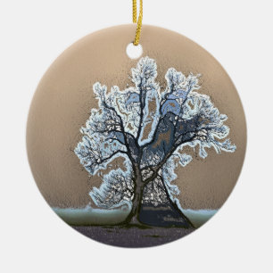 ORNAMENTO DE CERÂMICA ÁRVORE SOLITÁRIA