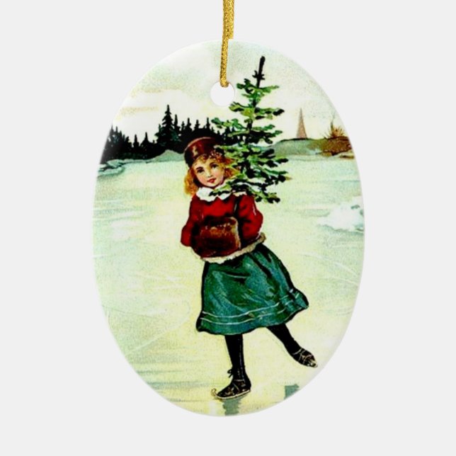 Ornamento De Cerâmica Árvore Vitoriana de Natal (Frente)