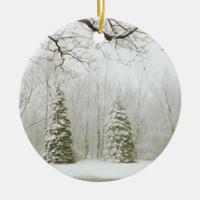 Ornamento De Cerâmica Árvores de Natal (Frente)