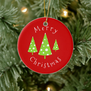 Ornamento De Cerâmica Árvores de Natal Bolinhas Brancas limões