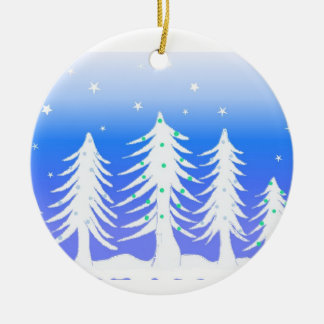Ornamento De Cerâmica Árvores de Natal Brancas Geadas