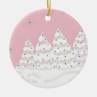 Ornamento De Cerâmica Árvores de Natal Brancas Sonhadoras