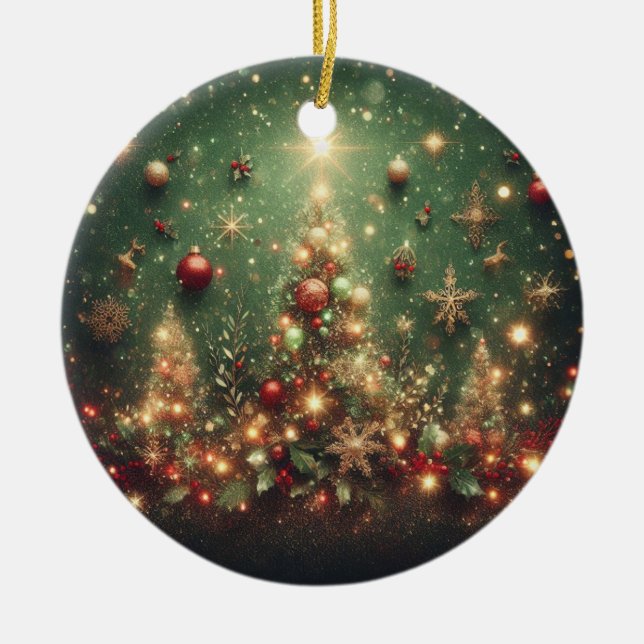 Ornamento De Cerâmica Árvores de Natal Decorativas (Frente)