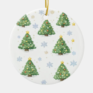 Ornamento De Cerâmica Árvores de Natal Festivas e Flocos de Neve