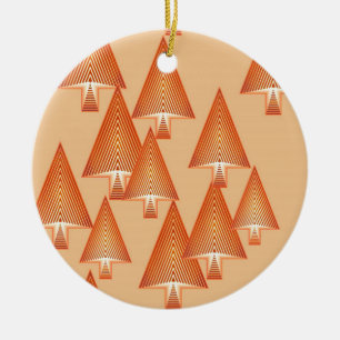 Ornamento De Cerâmica Árvores de Natal metálicas modernas - rosa dourado