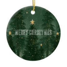 Árvores de Natal Verdes Estrelas Douradas