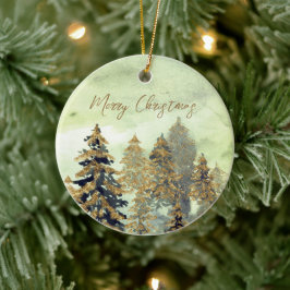 Ornamento De Cerâmica Árvores de Natal Verdes Ouros Festivas