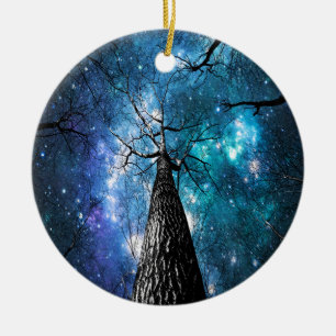 Ornamento De Cerâmica Árvores Negras Caindo Estrelas