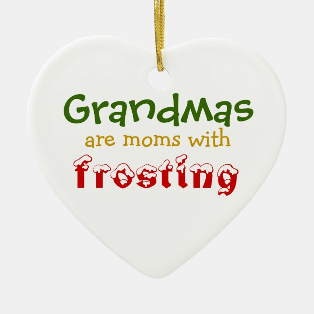 Ornamento De Cerâmica As avós são mães com glacé (Frente)