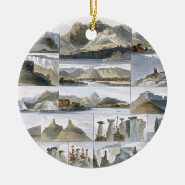 Ornamento De Cerâmica As colinas notáveis no Missouri superior, chapeiam (Frente)