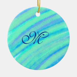 Ornamento De Cerâmica As linhas de cor verde azul-lacrimogênea adicionam