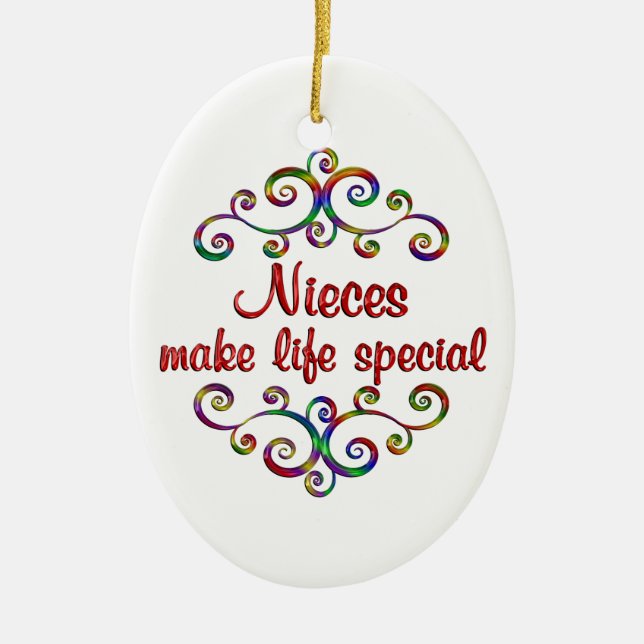 Ornamento De Cerâmica As sobrinhas tornam a vida especial (Frente)