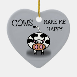 Ornamento De Cerâmica As vacas fazem-me feliz