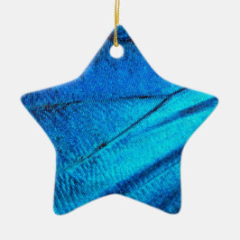 Ornamento De Cerâmica Asa Azul Iridescente da Borboleta