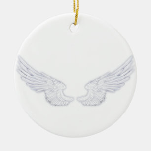 Ornamento De Cerâmica Asas Anjos Brancos de Queda