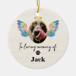 Ornamento De Cerâmica Asas de Anjo Memorial Personalizado para Cachorro