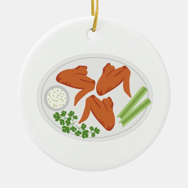 Ornamento De Cerâmica Asas de frango (Frente)