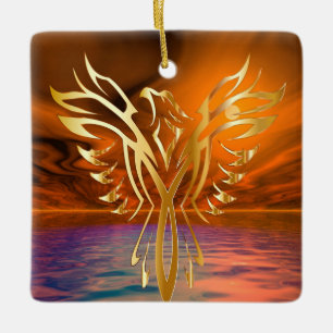 Ornamento De Cerâmica Ascensão Phoenix