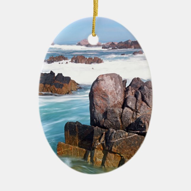 Ornamento De Cerâmica Asilomar Beach, Monterey, California, EUA (Frente)