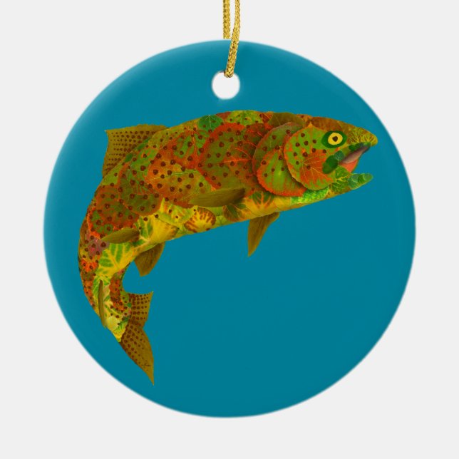 Ornamento De Cerâmica Aspen Arco-Íris Folha 6 (Frente)