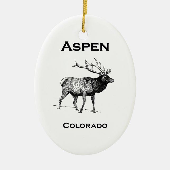 Ornamento De Cerâmica Aspen Colorado Elk (Frente)