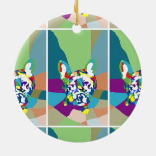 Ornamento De Cerâmica Assento do buldogue francês