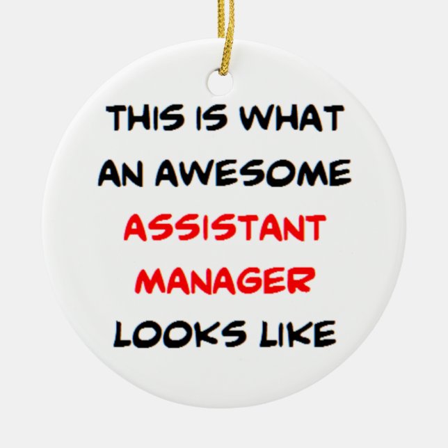 Ornamento De Cerâmica assistant manager, awesome (Frente)