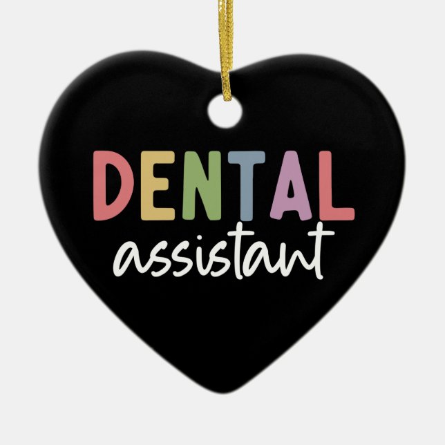 Ornamento De Cerâmica Assistente dentário | Presentes para Dentista Assi (Frente)