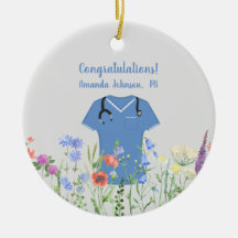 Assistente médico PA personalizado Esfregões azuis