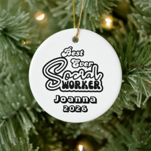 Ornamento De Cerâmica Assistente Social Mais Incrível Personalizado