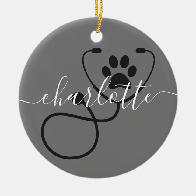 Ornamento De Cerâmica Assistente Veterinário Veterinário Veterinário Vet (Frente)