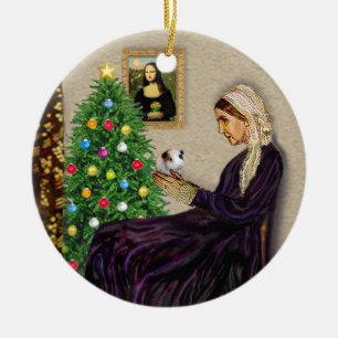 Ornamento De Cerâmica Assobiadores Mãe e seu Porco Guiné