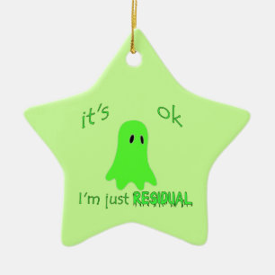 Ornamento De Cerâmica Assombro residual - fantasma verde