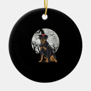 Ornamento De Cerâmica Assustador, Rottweiler, Dia das Bruxas