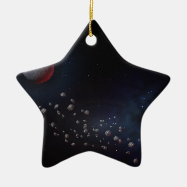 Ornamento De Cerâmica Asteróides & planetas do espaço (Frente)