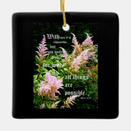 Ornamento De Cerâmica Astilbe com Mark 10:27