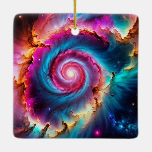Ornamento De Cerâmica "Astralis" - Nebulosa e Galáxias
