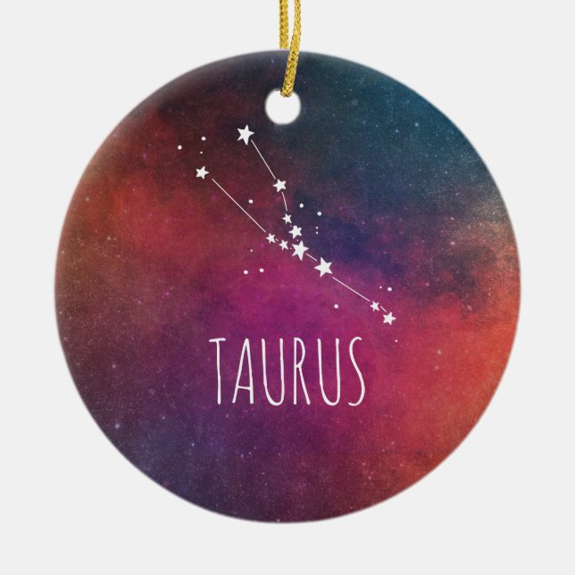 Ornamento De Cerâmica Astrologia Taurus (Frente)