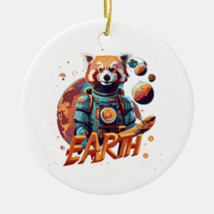 Ornamento De Cerâmica Astronauta do Pândão Vermelho