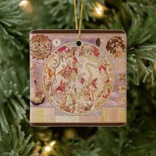 Ornamento De Cerâmica Astronomia Antiga, Mapa Celeste de Carel Allard