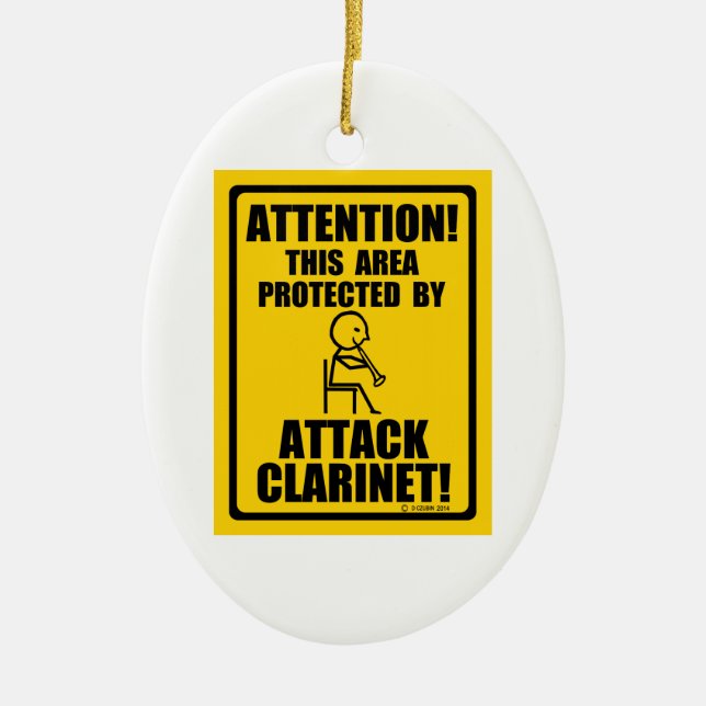 Ornamento De Cerâmica Atacar Clarinet (Frente)