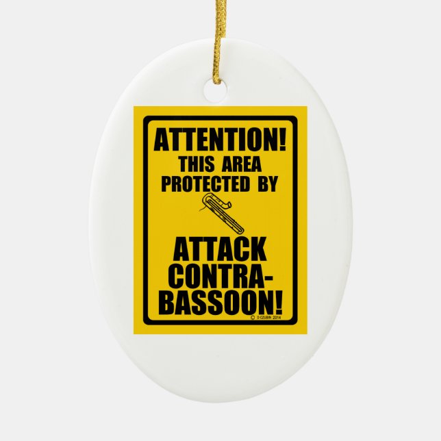 Ornamento De Cerâmica Atacar Contrabasson (Frente)