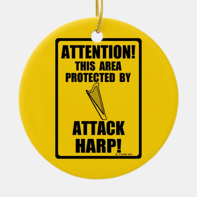 Ornamento De Cerâmica Atacar Harp (Frente)