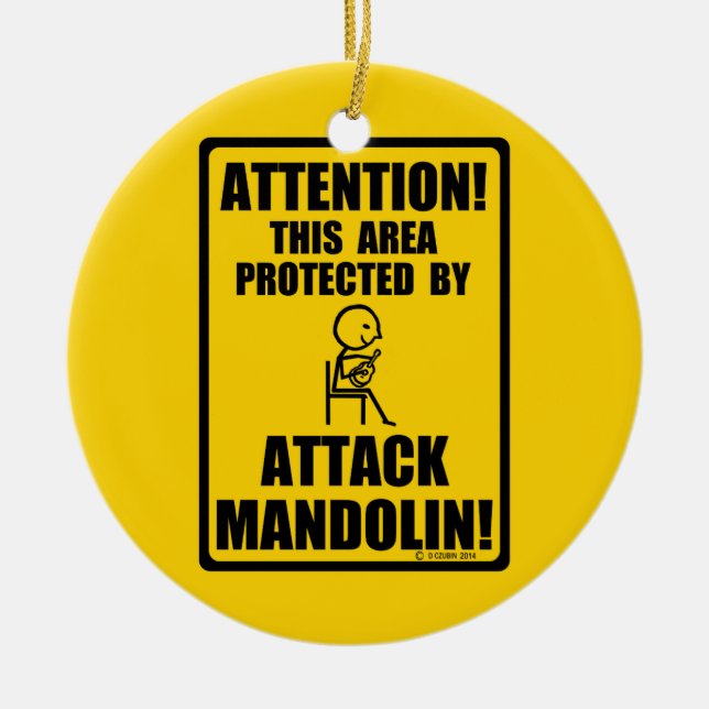 Ornamento De Cerâmica Atacar Mandolin (Frente)