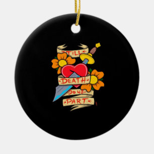 Ornamento De Cerâmica Até a morte nos separamos da tatuagem de vintagem 