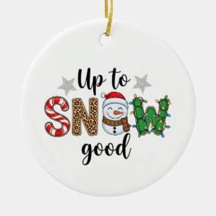 Ornamento De Cerâmica Até Atravessar a Neve – Boneco de Neve de Inverno 